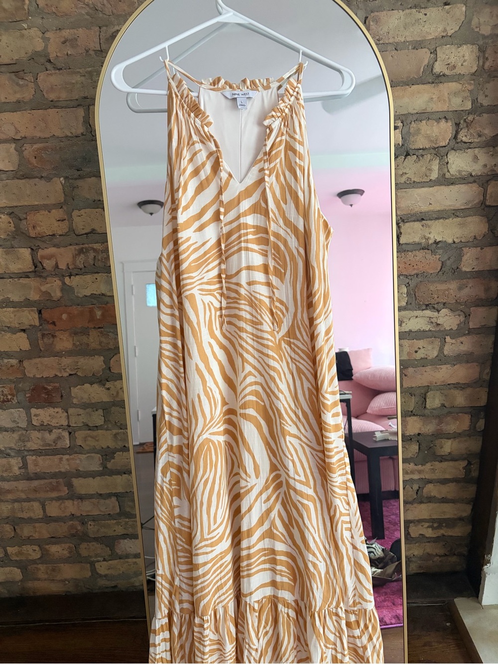 Nine West tiered peasant zebra print maxi dress - Picture 3 of 9